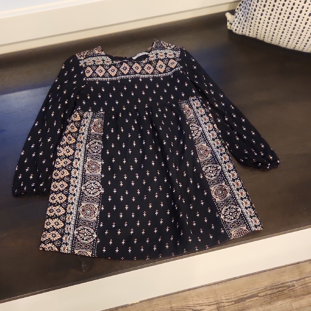 Elegant Black Kids Dress with Intricate Patterns